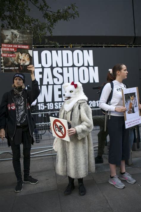 london fashion week fur protest